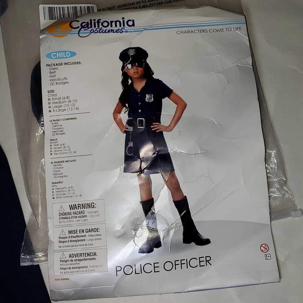 California Costumes Girls Police Officer Costume NEW